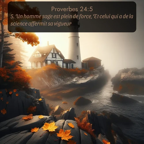 Segond Proverbes  ; image nature: image avec le verset biblique :Un homme sage est plein de force, Et celui qui a de la science affermit sa vigueur; ;  ; 24:5