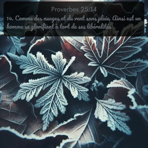 Segond Proverbes  ; image nature: image avec le verset biblique :Comme des nuages et du vent sans pluie, Ainsi est un homme se glorifiant à tort de ses libéralités. ;  ; 25:14