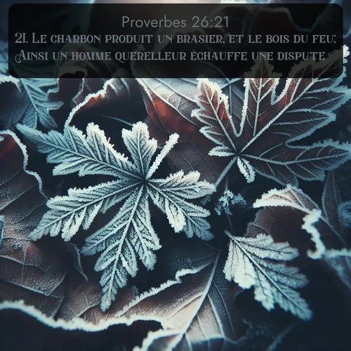 Segond Proverbes  ; image nature: image avec le verset biblique :Le charbon produit un brasier, et le bois du feu; Ainsi un homme querelleur échauffe une dispute. ;  ; 26:21