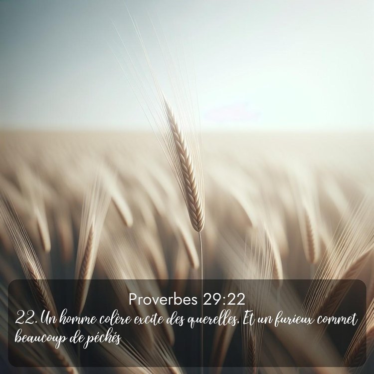 Segond Proverbes 29:22