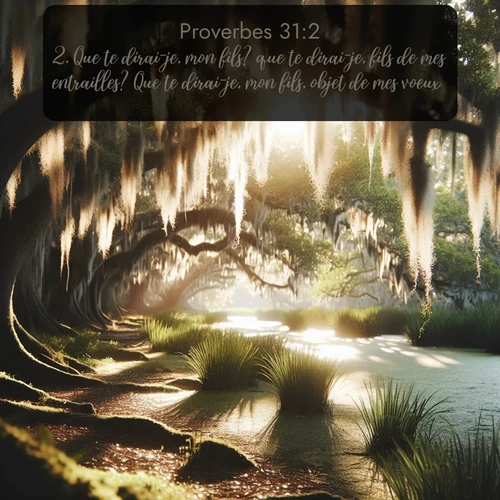 Segond Proverbes  ; image nature: image avec le verset biblique :Que te dirai-je, mon fils? que te dirai-je, fils de mes entrailles? Que te dirai-je, mon fils, objet de mes voeux? ;  ; 31:2