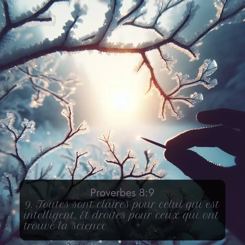 Segond Proverbes  ; image nature: image avec le verset biblique :Toutes sont claires pour celui qui est intelligent, Et droites pour ceux qui ont trouvé la science. ;  ; 8:9