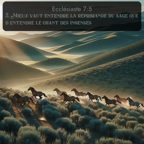 Segond Ecclésiaste  ; image nature: image avec le verset biblique :Mieux vaut entendre la réprimande du sage que d&#039;entendre le chant des insensés. ;  ; 7:5