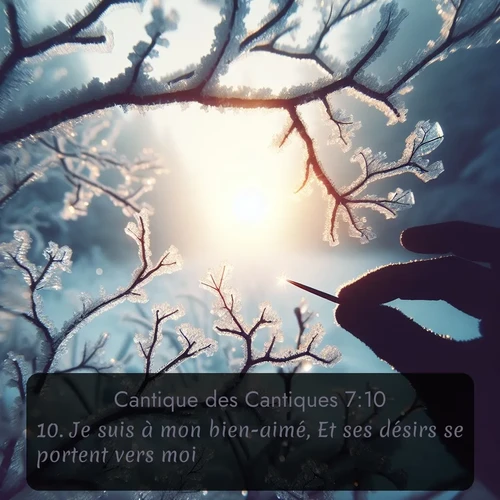 Segond Cantique des Cantiques  ; image nature: image avec le verset biblique :Je suis à mon bien-aimé, Et ses désirs se portent vers moi. ;  ; 7:10