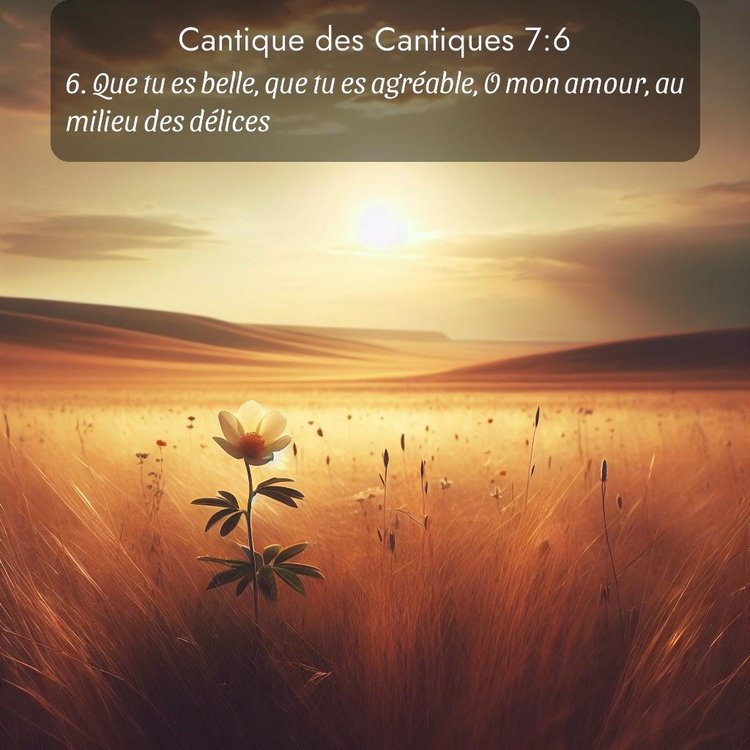 Segond Cantique des Cantiques 7:6