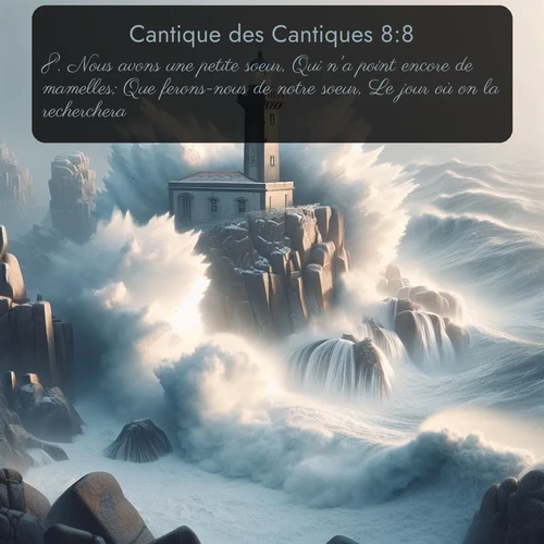 Segond Cantique des Cantiques  ; image nature: image avec le verset biblique :Nous avons une petite soeur, Qui n&#039;a point encore de mamelles; Que ferons-nous de notre soeur, Le jour où on la recherchera? ;  ; 8:8