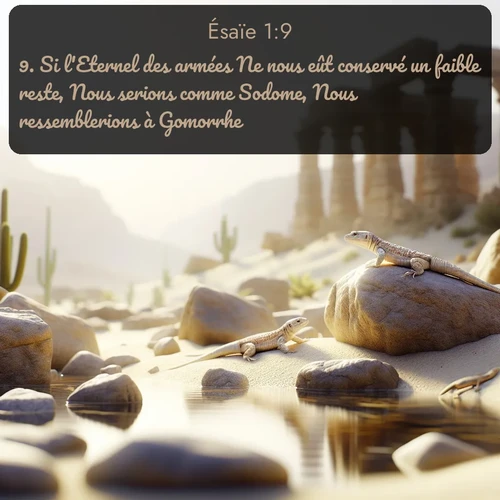Segond Ésaïe  ; image nature: image avec le verset biblique :Si l&#039;Eternel des armées Ne nous eût conservé un faible reste, Nous serions comme Sodome, Nous ressemblerions à Gomorrhe. ;  ; 1:9