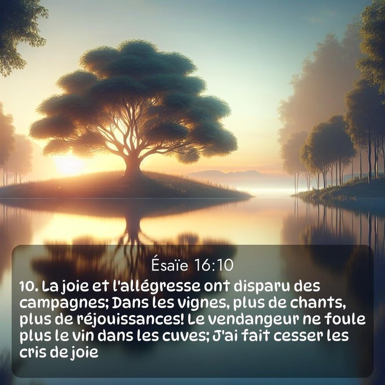 Segond Ésaïe 16:10