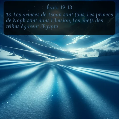 Segond Ésaïe  ; image nature: image avec le verset biblique :Les princes de Tsoan sont fous, Les princes de Noph sont dans l&#039;illusion, Les chefs des tribus égarent l&#039;Egypte; ;  ; 19:13