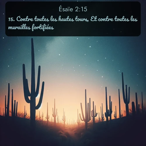 Segond Ésaïe  ; image nature: image avec le verset biblique :Contre toutes les hautes tours, Et contre toutes les mu</p><p>Lire le verset dans son contexte : <br><a href=