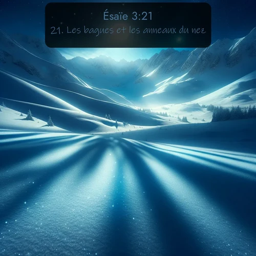 Segond Ésaïe  ; image nature: image avec le verset biblique :Les bagues et les anneaux du nez; ;  ; 3:21