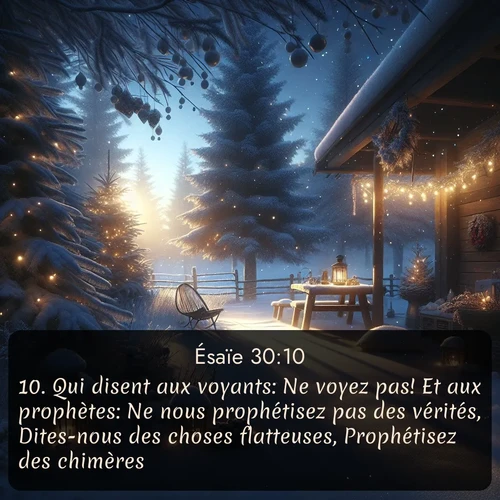 Segond Ésaïe  ; image nature: image avec le verset biblique :Qui disent aux voyants: Ne voyez pas! Et aux prophètes: Ne nous prophétisez pas des vérités, Dites-nous des choses flatteuses, Prophétisez des chimères! ;  ; 30:10