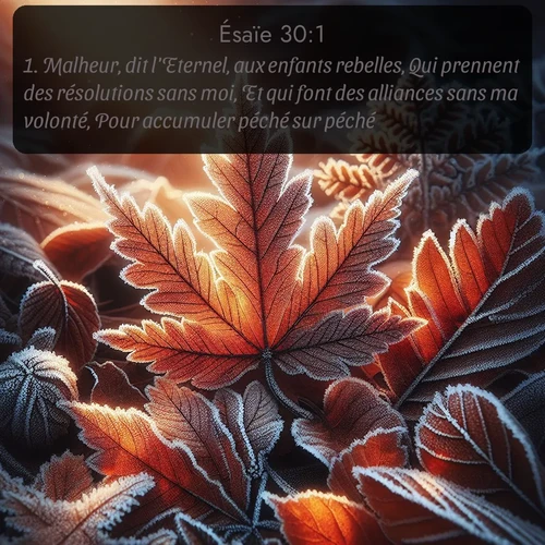 Segond Ésaïe  ; image nature: image avec le verset biblique :Malheur, dit l&#039;Eternel, aux enfants rebelles, Qui prennent des résolutions sans moi, Et qui font des alliances sans ma volonté, Pour accumuler péché sur péché! ;  ; 30:1