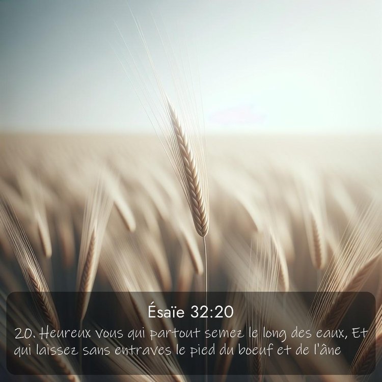 Segond Ésaïe 32:20