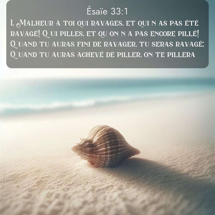 Segond Ésaïe 33:1