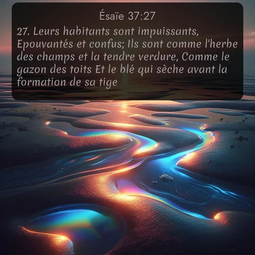 Segond Ésaïe  ; image nature: image avec le verset biblique :Leurs habitants sont impuissants, Epouvantés et confus; Ils sont comme l&#039;herbe des champs et la tendre verdure, Comme le gazon des toits Et le blé qui sèche avant la formation de sa tige. ;  ; 37:27
