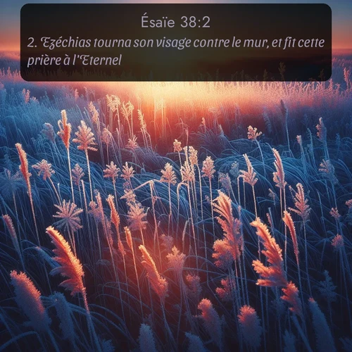 Segond Ésaïe  ; image nature: image avec le verset biblique :Ezéchias tourna son visage contre le mur, et fit cette prière à l&#039;Eternel: ;  ; 38:2