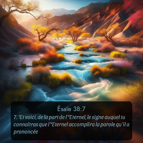 Segond Ésaïe  ; image nature: image avec le verset biblique :Et voici, de la part de l&#039;Eternel, le signe auquel tu connaîtras que l&#039;Eternel accomplira la parole qu&#039;il a prononcée. ;  ; 38:7