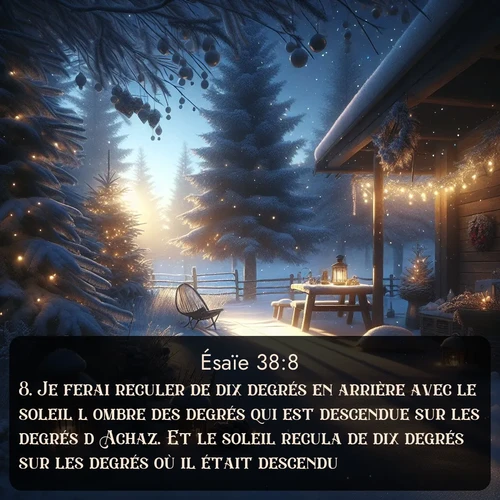 Segond Ésaïe  ; image nature: image avec le verset biblique :Je ferai reculer de dix degrés en arrière avec le soleil l&#039;ombre des degrés qui est descendue sur les degrés d&#039;Achaz. Et le soleil recula de dix degrés sur les degrés où il était descendu. ;  ; 38:8