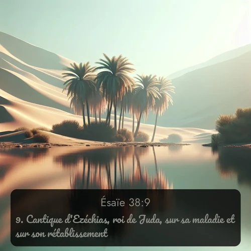 Segond Ésaïe  ; image nature: image avec le verset biblique :Cantique d&#039;Ezéchias, roi de Juda, sur sa maladie et sur son rétablissement. ;  ; 38:9