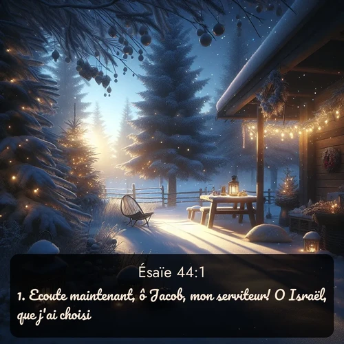 Segond Ésaïe  ; image nature: image avec le verset biblique :Ecoute maintenant, ô Jacob, mon serviteur! O Israël, que j&#039;ai choisi! ;  ; 44:1