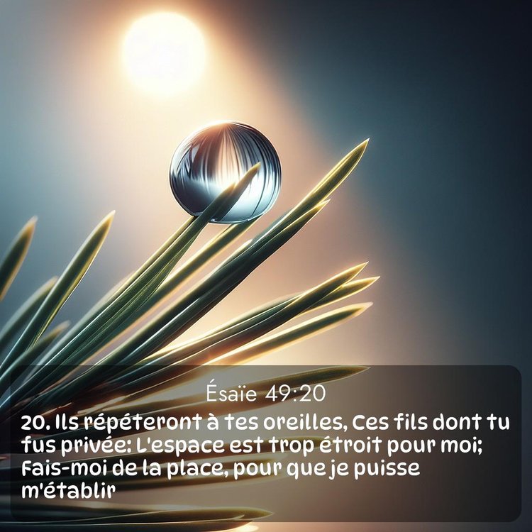 Segond Ésaïe 49:20