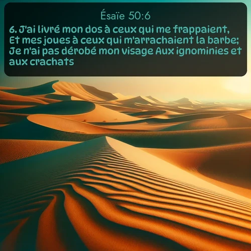 Segond Ésaïe  ; image nature: image avec le verset biblique :J&#039;ai livré mon dos à ceux qui me frappaient, Et mes joues à ceux qui m&#039;arrachaient la barbe; Je n&#039;ai pas dérobé mon visage Aux ignominies et aux crachats. ;  ; 50:6