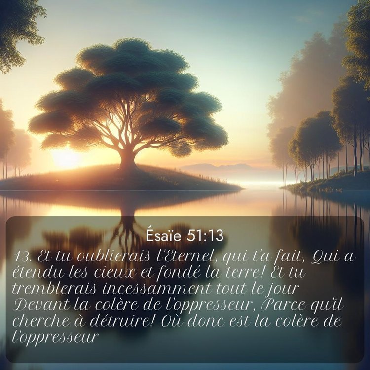 Segond Ésaïe 51:13