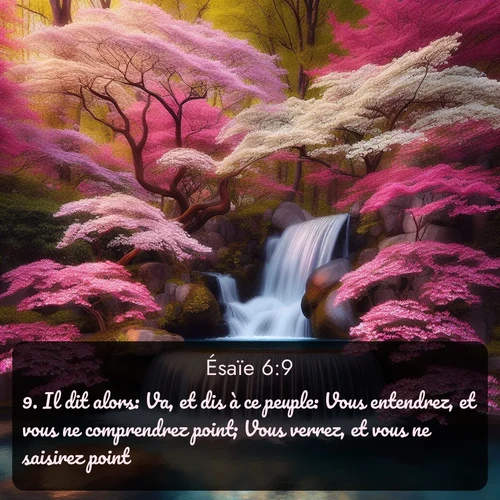Segond Ésaïe  ; image nature: image avec le verset biblique :Il dit alors: Va, et dis à ce peuple: Vous entendrez, et vous ne comprendrez point; Vous verrez, et vous ne saisirez point. ;  ; 6:9