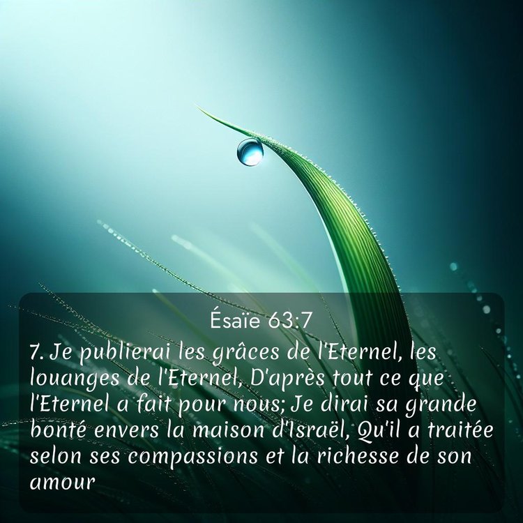 Segond Ésaïe 63:7