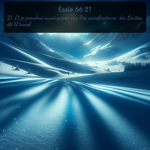 Segond Ésaïe  ; image nature: image avec le verset biblique :Et je prendrai aussi parmi eux Des sacrificateurs, des Lévites, dit l&#039;Eternel. ;  ; 66:21
