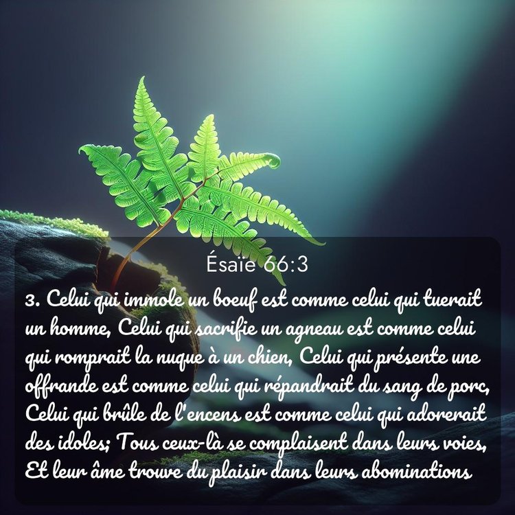 Segond Ésaïe 66:3