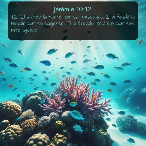 Segond Jérémie  ; image nature: image avec le verset biblique :Il a créé la terre par sa puissance, Il a fondé le monde par sa sagesse, Il a étendu les cieux par son intelligence. ;  ; 10:12