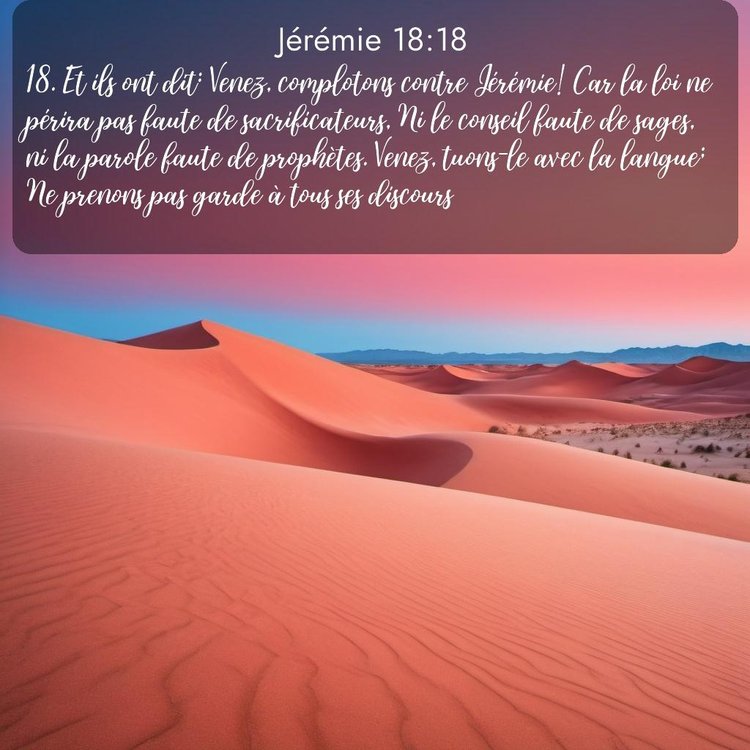 Segond Jérémie 18:18