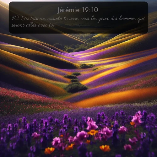 Segond Jérémie  ; image nature: image avec le verset biblique :Tu briseras ensuite le vase, sous les yeux des hommes qui seront allés avec toi. ;  ; 19:10
