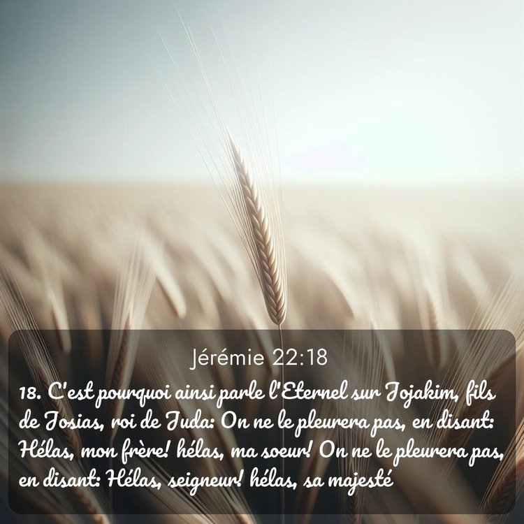 Segond Jérémie 22:18