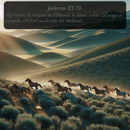 Segond Jérémie  ; image nature: image avec le verset biblique :Voici, la tempête de l&#039;Eternel, la fureur éclate, L&#039;orage se précipite, Il fond sur la tête des méchants. ;  ; 23:19