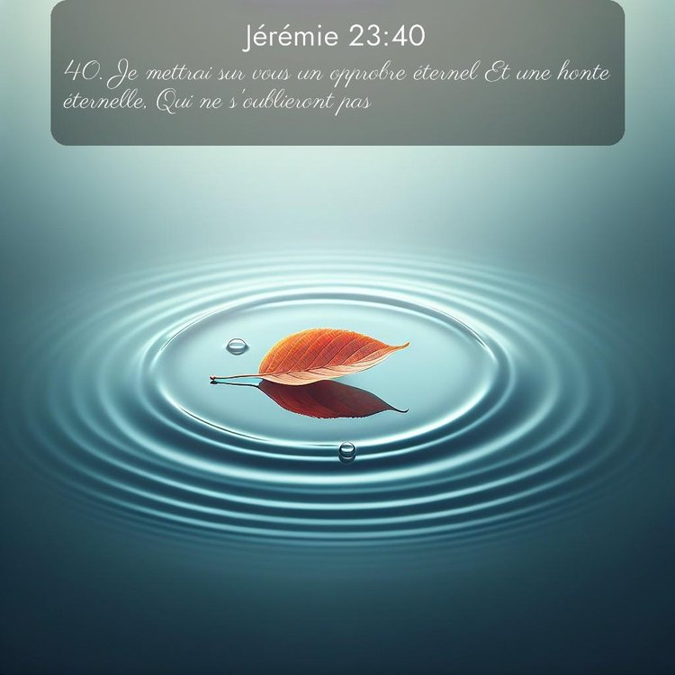 Segond Jérémie 23:40