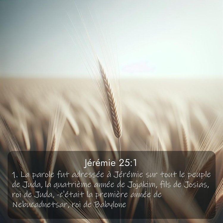 Segond Jérémie 25:1