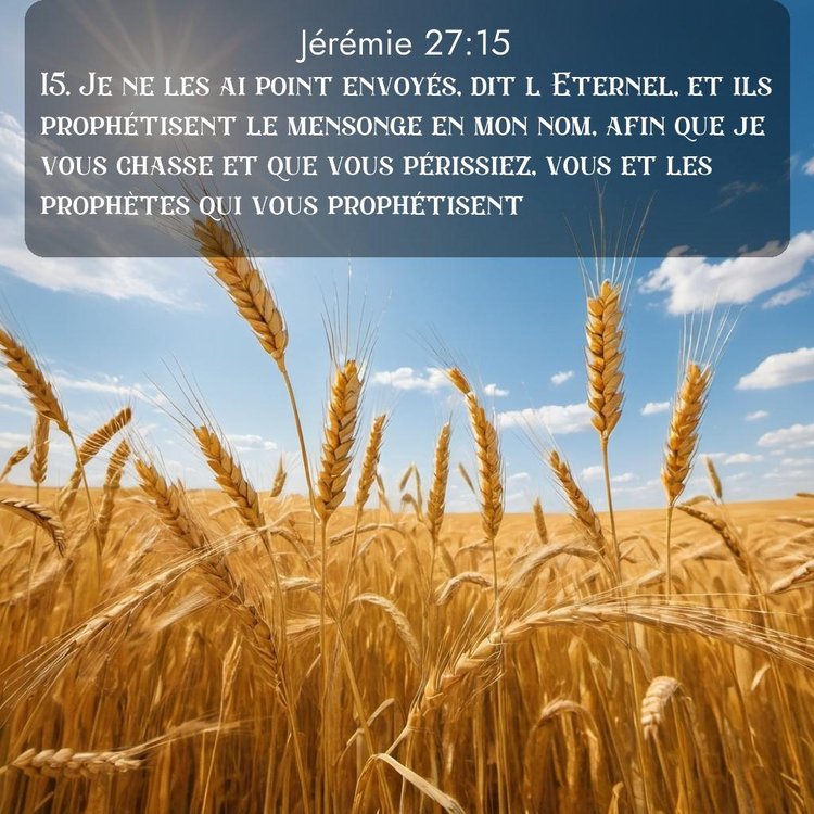 Segond Jérémie 27:15