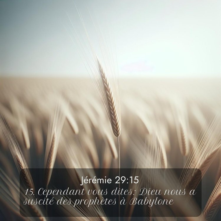 Segond Jérémie 29:15