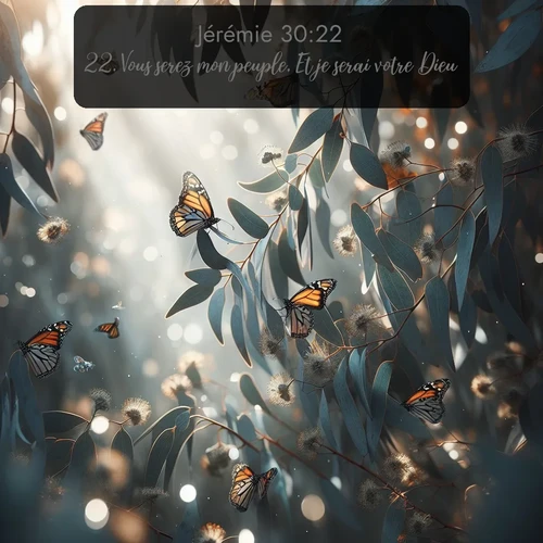 Segond Jérémie  ; image nature: image avec le verset biblique :Vous serez mon peuple, Et je serai votre Dieu. ;  ; 30:22