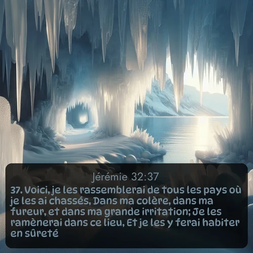 Segond Jérémie  ; image nature: image avec le verset biblique :Voici, je les rassemblerai de tous les pays où je les ai chassés, Dans ma colère, dans ma fureur, et dans ma grande irritation; Je les ramènerai dans ce lieu, Et je les y ferai habiter en sûreté. ;  ; 32:37