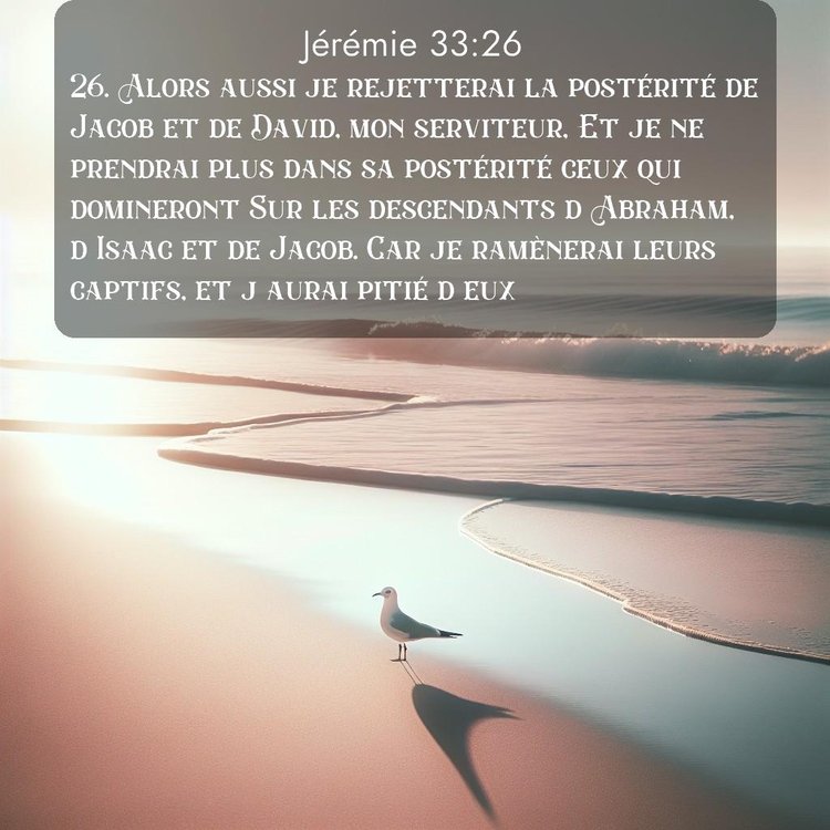 Segond Jérémie 33:26