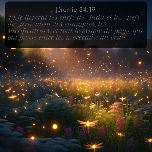 Segond Jérémie  ; image nature: image avec le verset biblique :je livrerai les chefs de Juda et les chefs de Jérusalem, les eunuques, les sacrificateurs, et tout le peuple du pays, qui ont passé entre les morceaux du veau; ;  ; 34:19