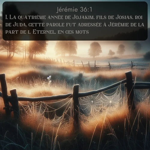 Segond Jérémie  ; image nature: image avec le verset biblique :La quatrième année de Jojakim, fils de Josias, roi de Juda, cette parole fut adressée à Jérémie de la part de l&#039;Eternel, en ces mots: ;  ; 36:1