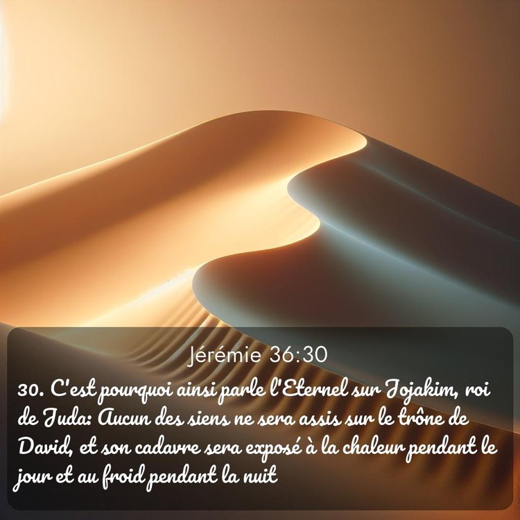 Segond Jérémie 36:30