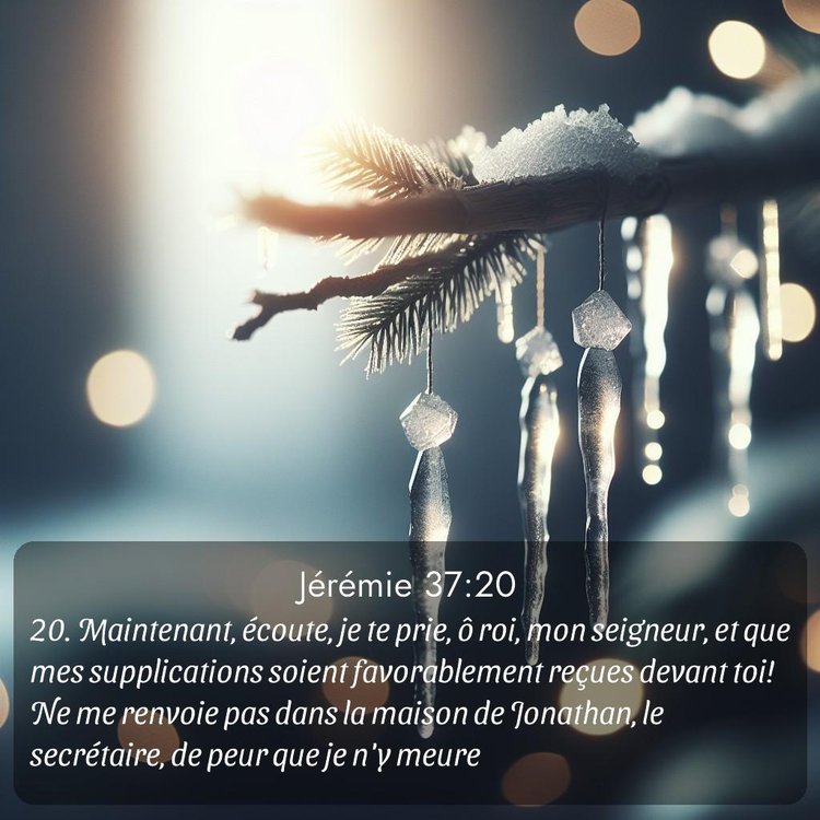 Segond Jérémie 37:20