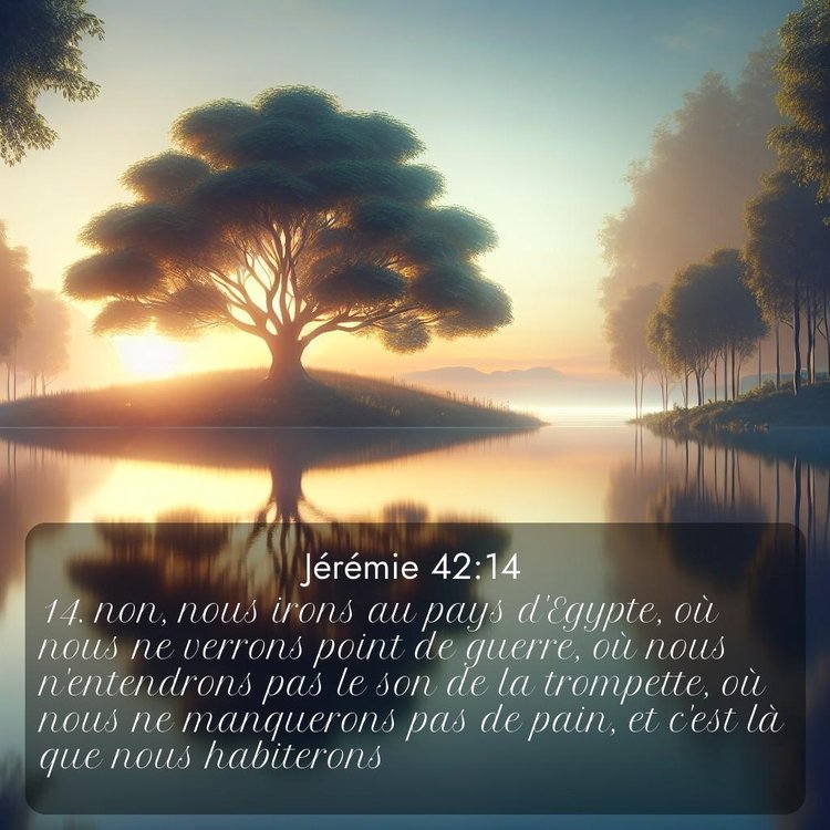 Segond Jérémie 42:14