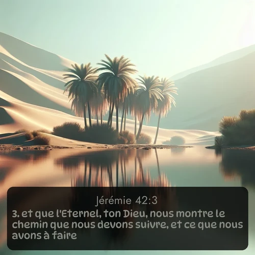 Segond Jérémie  ; image nature: image avec le verset biblique :et que l&#039;Eternel, ton Dieu, nous montre le chemin que nous devons suivre, et ce que nous avons à faire! ;  ; 42:3